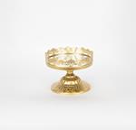 CAKE STAND WITH MIRROR, METAL, GOLD,20x20x16.5cm