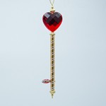 PLASTIC KEY, RED HEART GEM, 4.3x1.3x15.5cm