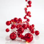 DECO GARLAND, RED CHRISTMAS BALLS WITH 20 LED 5mm, LEAD WIRE 300cm, PER 12cm, IP20