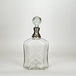 GLASS BOTTLE , WITH METAL NECK, GLASS-METAL, SILVER, 29x8x13,5cm