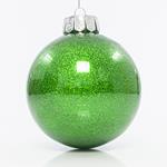 PLASTIC PET BALL, GREEN SHINY WITH GLITTER, SET 2PCS, 13cm