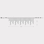 ICICLE, 144 LED 5mm WITH CUPS, 230V, CONNECTOR UNTIL 8, GREEN RUBBER WIRE, WHITE LED (H60 x W300cm, 5/7/5/7), LEAD WIRE 1.5m, IP65