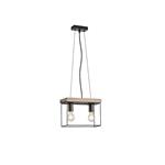 PENDANT LIGHT FIXTURES WOOD-METAL 2LIGHTS 2XΕ27 MAX 15W 300X125X1230mm BLACK- BROWN  ARTE ILLUMINA MULTIPLA