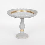 TRAY WITH STAND, POLYRESIN, ANTIQUE GOLD, 23,5x23.5x20cm