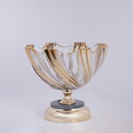 DECORATIVE SWEET JAR GLASS WITH METALLIC ACCENTS GOLD 17x23cm