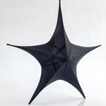 STAR,FABRIC METALLIC BLACK, 40cm