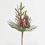 TWIG, WITH DECORATIVES, 25cm