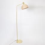 FLOOR LAMP, RATTAN- METAL, NATURAL-GOLD, 23x25,5x 156cm