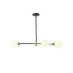 PENDANT LIGHT FIXTURES GLASS 3LIGHTS 3XG9 MAX 10W 850x570mm BLACK ARTE ILLUMINA ORBA