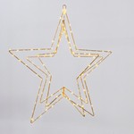 ΤΡΙΠΛΟ ΑΣΤΕΡΙ ΦΩΤΙΖΟΜΕΝΟ 60cm, 150 MINI LED, ΜΕΤΑΣΧΗΜΑΤΙΣΤΗ, TIMER, ΣΑΜΠΑΝΙ ΜΕΤΑΛΛΙΚΟΣ ΣΚΕΛΕΤΟΣ, ΑΣΗΜΙ ΧΑΛKINO KAΛΩΔIO, ΘΕΡΜΟ ΛΕΥΚΟ LED & ΘΕΡΜΟ ΛΕΥΚΟ FLASH LED, ΠΡΟΕΚΤΑΣΗ ΠΑΡΟΧΗΣ 3m, IP44