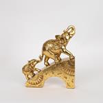 TABLE DECORATIVE, ELEPHANTS, GOLD, 21.5x6.5x25cm