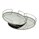 S/2 ΔΙΣΚΟΙ ΜΕΤΑΛΛΙΚΟΙ ΜΕ ΚΑΘΡΕΦΤΗ ΑΣΗΜΙ 37x26x6cm / 32x22x5.5cm
