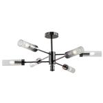 PENDANT LIGHT FIXTURES METAL-GLASS 6LIGHTS 6XE14 ΜΑΧ 15W Φ830X330mm BLACK ARTE ILLUMINA VINY