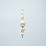 STALACTITE WITH PEARLS, WHITE AND GOLD, 3x13cm