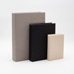 S/3 DECORATIVE BOOK BOX, GREY-BEIGE-LIGHT GREY, 30x21x6, 23x17x4.5, 16x11x3cm