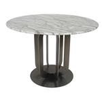 TABLE, METAL, BLACK-WHITE, 110x110x75cm