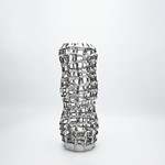 VASE CERAMIC SILVER   17x17x44cm