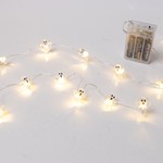 LINE, 20 MINI LED, GHOSTS, BATTERY BOX 3xAA, TIMER, SILVER COPPER WIRE, WARM WHITE LED PER 10cm, LEAD WIRE 30cm, IP20