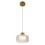 PENDANT LIGHT FIXTURES ΜΕΤΑL-GLASS LED 8W 3000K 624Lm 200X115mm BRASS-CRACKED GLASS  ARTE ILLUMINA NIMBUS