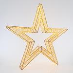 LIGHTED STAR, 4800 WARM WHITE LED, WITH ADAPTOR, COPPER WIRE, 70cm, IP44