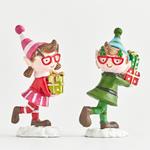 BOY & GIRL, WITH GIFTS, 2 DESIGNS, 11cm