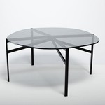 ΤΡΑΠΕΖΙ ΜΕΤΑΛΛΙΚΟ ΜΑΥΡΟ-ΓΥΑΛΙΝΟ 73x72x35cm