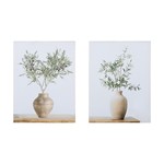 S/2 ΠΙΝΑΚΕΣ ΚΑΜΒΑΣ ΒΑΖΟ ΛΕΥΚΟΙ - ΦΥΣΙΚΟ - ΠΡΑΣΙΝΟΙ 30x1.8x40cm