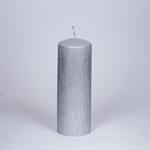 DECORATIVE CANDLE SILVER RUSTIC 7x18cm