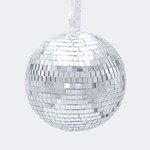 GLASS BALL, DISCO, SILVER, 14cm