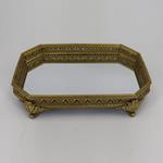 TRAY,  WITH MIRROR,  POLYRESIN, ANTIQUE GOLD, 37.2X28.6X7.8CM