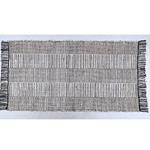 RUG, COTTON-WOVEN WITH  FRINGES,BLACK-GREY, 70x140cm
