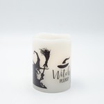 LIGHTED CANDLE WITH MOVING FLAME, HALLOWEEN DESIGN, TIMER, 7,5x10cm, IP20