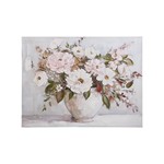 ΠΙΝΑΚΑΣ ΚΑΜΒΑΣ ΒΑΖΟ ΜΕ ΛΟΥΛΟΥΔΙΑ ΛΕΥΚΟΣ - ΜΠΕΖ - ΡΟΖ 80x3.5x60cm