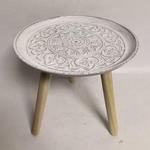 SIDE TABLE, WOODEN, WHITE, 34x34x33cm