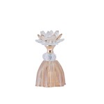 CANDLE HOLDER GLASS GOLD-AMBER-CLEAR GLASS 10x15cm