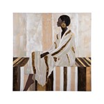 ΠΙΝΑΚΑΣ ΚΑΜΒΑΣ ΓΥΝΑΙΚΑ ΛΕΥΚΟΣ - ΧΡΥΣΟΣ 100x3.5x100cm