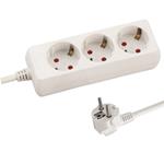 SOCKET 3 SCHUKO HOLES CABLE 3X1,5mm EXTENSION 1,5m WITH SHUTTER PROTECTION