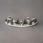 SEMICIRCULAR LIGHTED DECORATIVE, 16 LED, WITH HOUSES, 80x40x21cm