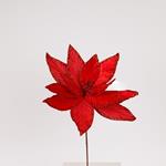 RED FLOWER WITH GLITTER LEAVES, 34x48cm
