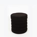 STOOL, CURLY FABRIC, BLACK, WITH STORAGE SPACE, 38x38x40cm