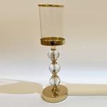 CANDLE HOLDER, METAL, GOLD, 12x40.5cm