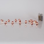 LINE, 20 MINI LED, SANTA, BATTERY BOX 3xAA, TIMER, SILVER COPPER WIRE, WARM WHITE LED PER 10cm, LEAD WIRE 30cm, IP20