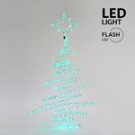 TREE, 9m LED ROPE LIGHT, 2-WAY, GREEN WITH WHITE FLASH, 120x70cm, IP44