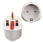 ADAPTOR UK 13A WHITE WITH SHUTTER PROTECTION C.BOX