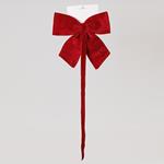 BOW, VELVET BURGUNDY, WITH RIBBON, 28cm