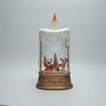 ΕΠΙΤΡΑΠΕΖΙΟ ΔΙΑΚΟΣΜΗΤΙΚΟ ΣΕ ΣΧΗΜΑ ΚΕΡΙΟΥ, ΜΕ ΑΓΙΟ ΒΑΣΙΛΗ ΚΑΙ ΕΛΚΥΘΡΟ, ΜΕ ΝΕΡΟ ΣΤΟ ΕΣΩΤΕΡΙΚΟ, ΦΩΤΙΖΟΜΕΝΟ, ΜΠΑΤΑΡΙΑΣ, TIMER, 15.5x9.5x30cm