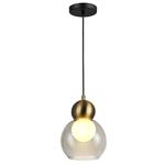 PENDANT LIGHT FIXTURES GLASS SIMPLE 1XE27 MAX 15W150Χ1240mm BLACK ARTE ILLUMINA AURELIA