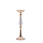 CANDLE HOLDER WITH METALLIC BASE SILVER 15x47cm