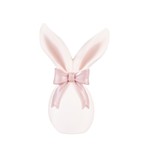 ΠΑΣΧΑΛΙΝΟ ΑΥΓΟ ΛΑΓΟΥΔΑΚΙ ΠΟΛΥΡΕΖΙΝ ΜΕ ΡΟΖ ΦΙΟΓΚΟ ΛΕΥΚΟ - ΡΟΖ 11.7x7.7x18cm