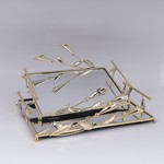 S/2 ΔΙΣΚΟΙ ΜΕΤΑΛΛΙΚΟΙ ΜΕ ΚΑΘΡΕΦΤΗ ΧΡΥΣΟΙ 37x26cm /32x20cm